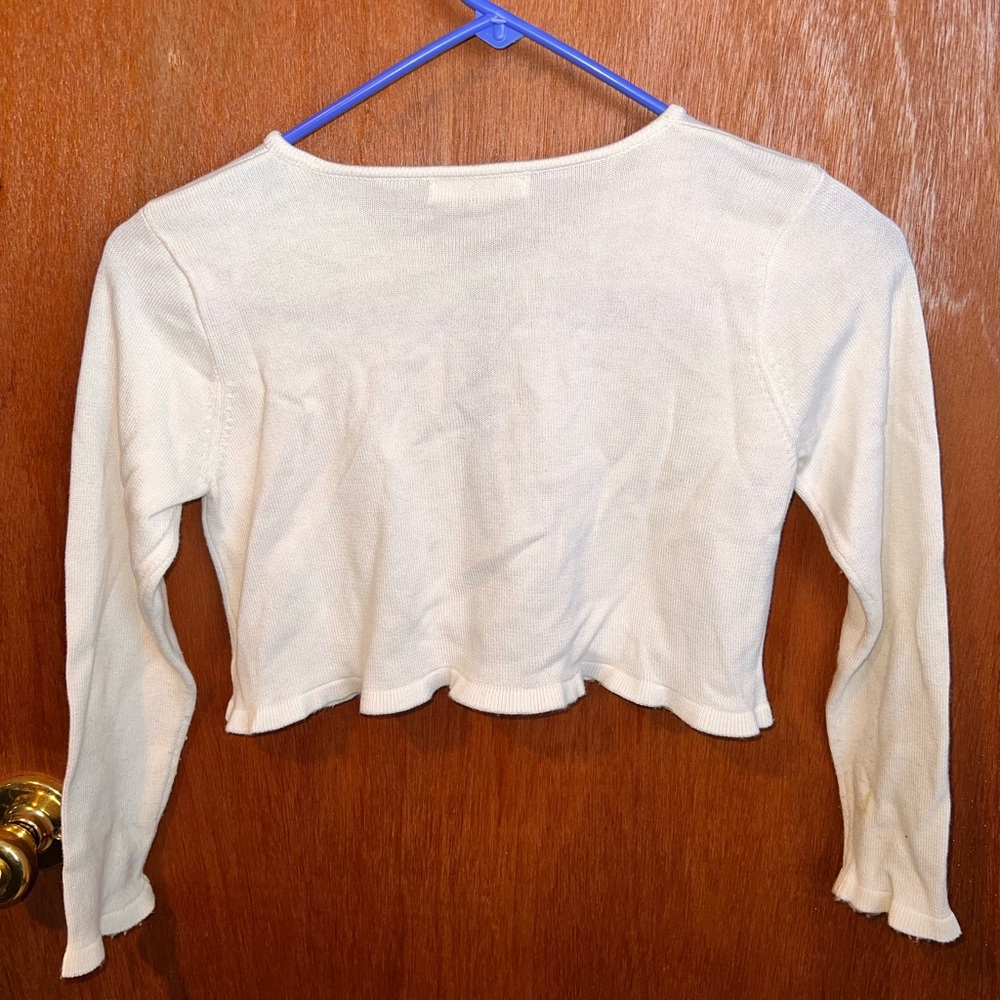 Cinderella White Cardigan with Pearl Accents - Picture 5 of 5